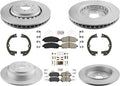 Front & Rear Coated Disc Brake Rotors & Ceramic Pads for Acura MDX 2014-2016