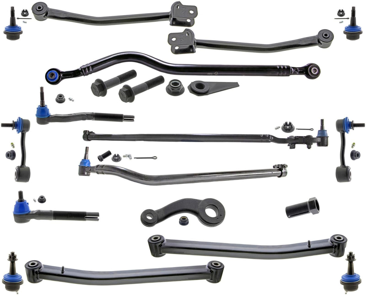Steering Damper Track Bar Arms Ball Joints Tie Rods For Wrangler 2018-2024