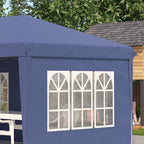 3 x 6m Garden Pop Up Gazebo, Height Adjustable Party Tent w/ Sidewalls & Storage Bag, Blue