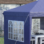 3 x 6m Garden Pop Up Gazebo, Height Adjustable Party Tent w/ Sidewalls & Storage Bag, Blue
