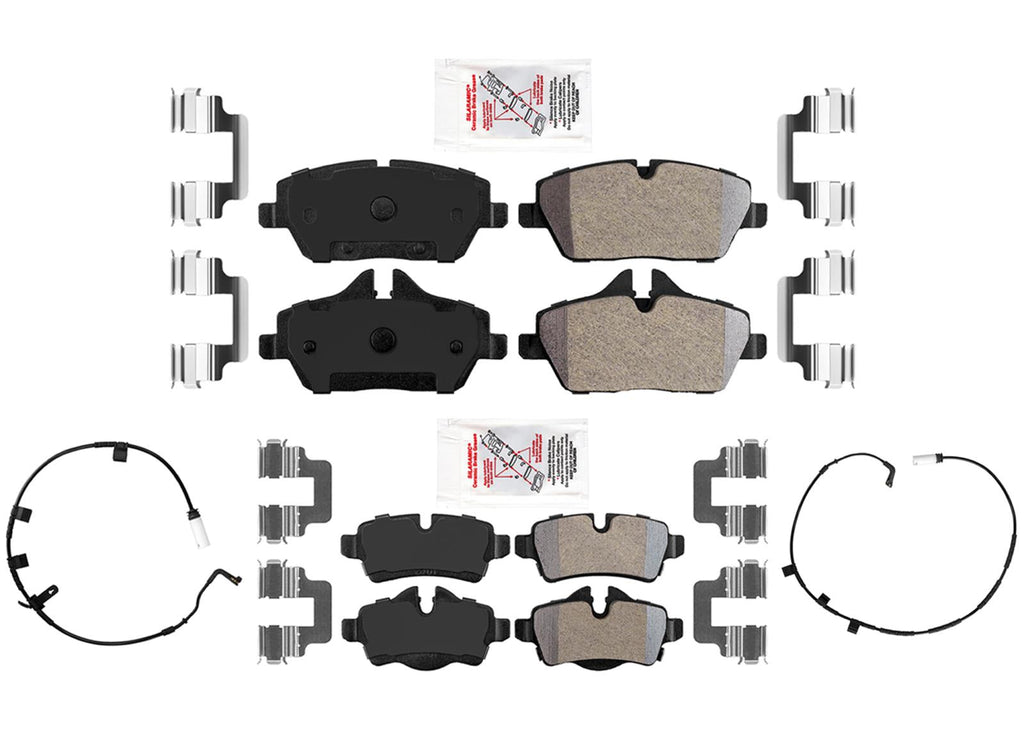 Premium Front Rear Disc Brake Pads Sensors for Mini Cooper Base 2009-2010