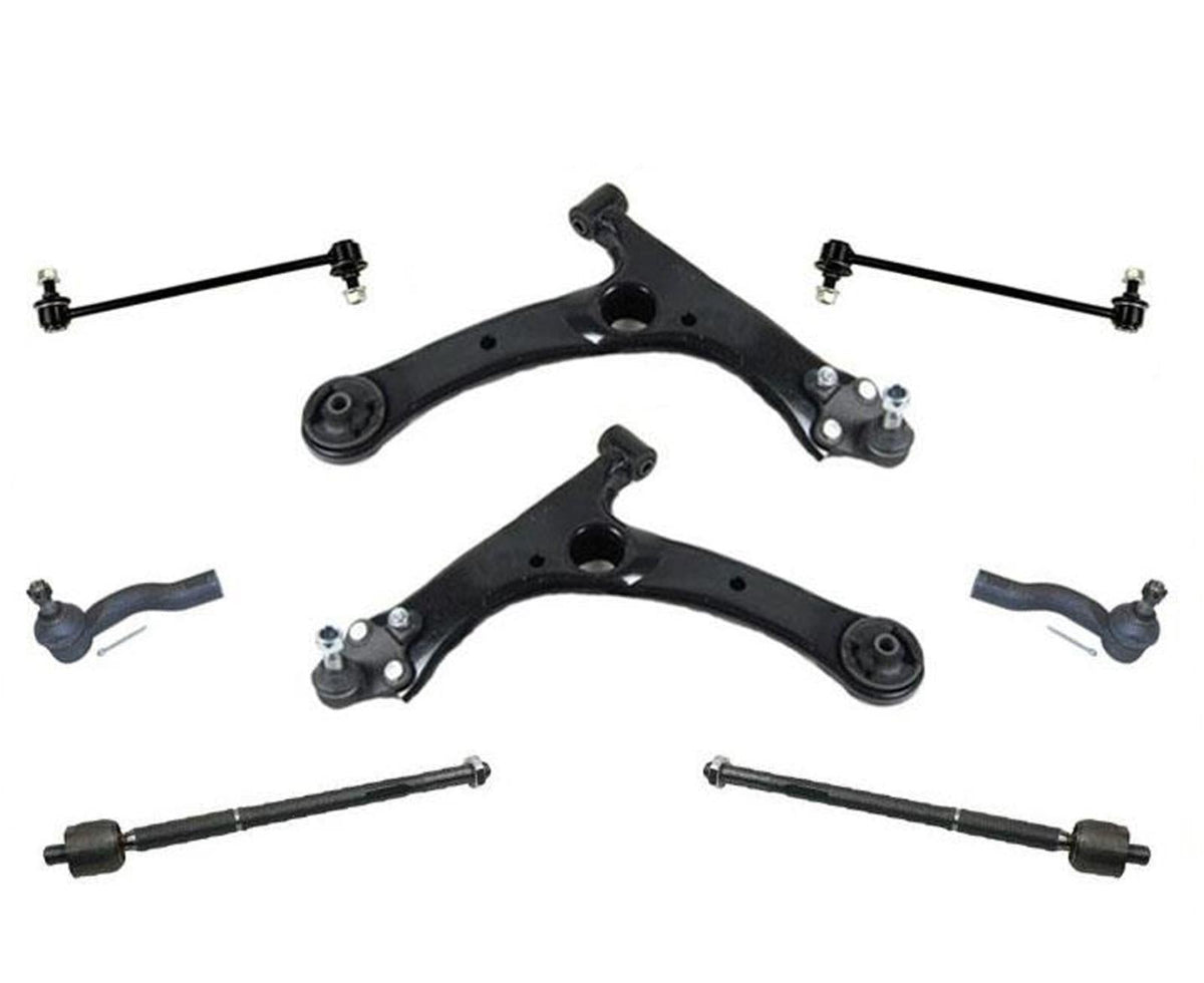 Control Arms Ball Joints Tie Rods Sway Bar Links 8Pc Chassis Kit Corolla FWD