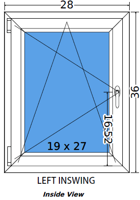 28"x36" Single Sash European uPVC Tilt and Turn Window