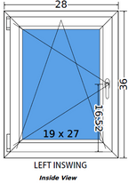 28"x36" Single Sash European uPVC Tilt and Turn Window