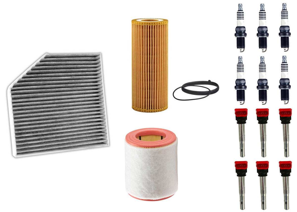 Ignition Coil & Air Cabin Filter Spark Plugs for Audi A7 Quattro 2012-2015 3.0L