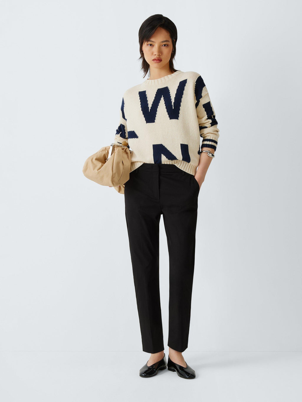 Weekend MaxMara Cecco Straight Mid Plain Women's Trousers - Black - Size 16