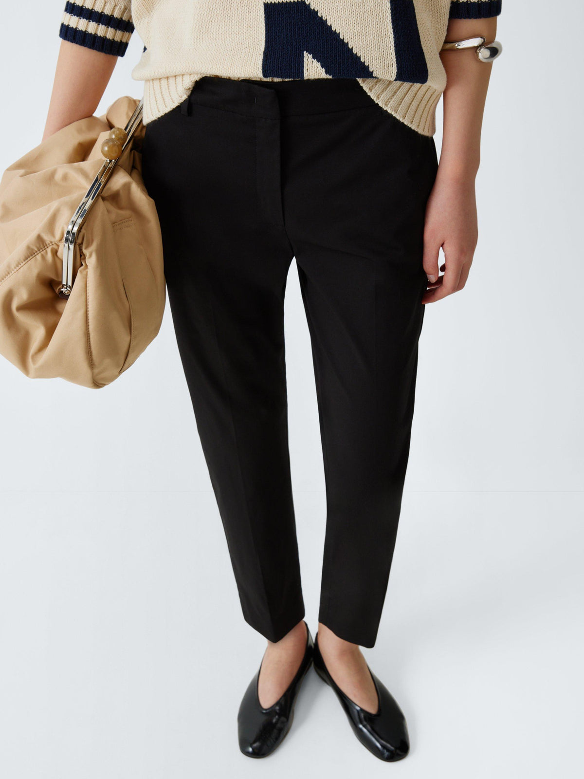 Weekend MaxMara Cecco Straight Mid Plain Women's Trousers - Black - Size 16