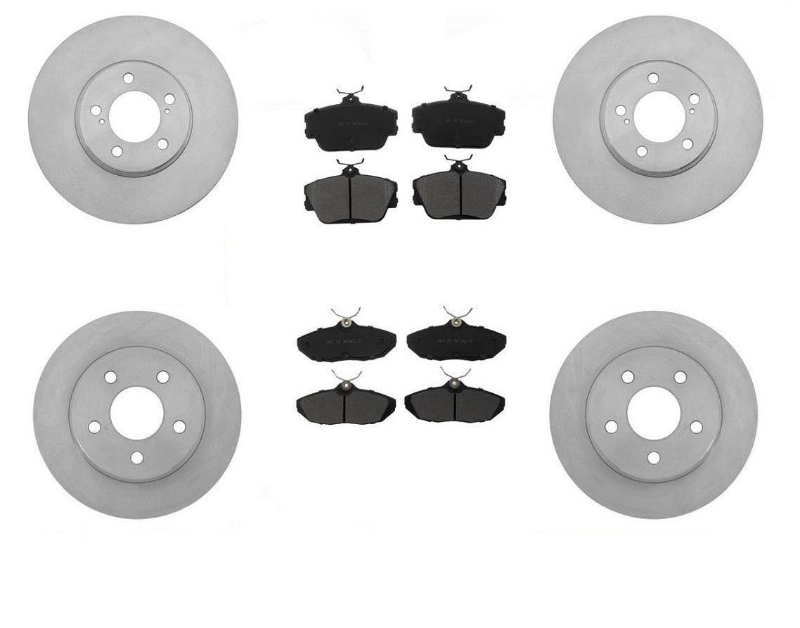 Front and Rear Disc Brake Rotors Brake Pads for Lincoln Mark VIII 1993 1994 1995