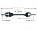 CV Axle Shaft- Front L KA-8015 Fits for 01-04 KIA Spectra 1.8L D/S Automatic