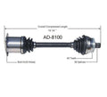 A4 Quattro A/T 2002-2008 Front Right Passenger Side Cv Shaft Axle