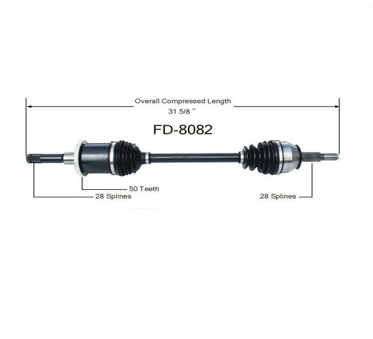 (1)  CV Drive Axle Shaft Fits Thunderbird Cougar 1989-98 Rear 8082