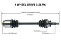 Front Right CV Drive Axle Shaft Fits Hyundai Santa Fe 4 Wheel Drive 3.5L 2003-06