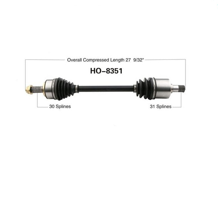 CV DRIVE AXLE SHAFT ASSEMBLY FRONT DRIVER SIDE FOR 10-13 ACURA TL MANUAL TRANS