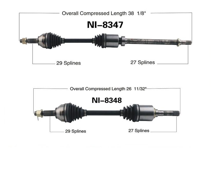 Fits For 08-13 AWD 4x4 Rogue Front D & P Side CV Axle REF# 40738065 Ni2642
