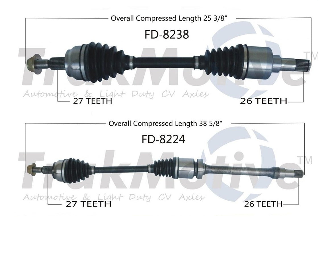 Front CV Axle Shaft Left & Right For 13-14 Ford Focus 2.0L MANUAL TRANSMISSION