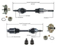 Frt CV Axle Shafts Hub & Bearings BJ For 01-08 Escape 3.0L Automatic (No Hybrid)