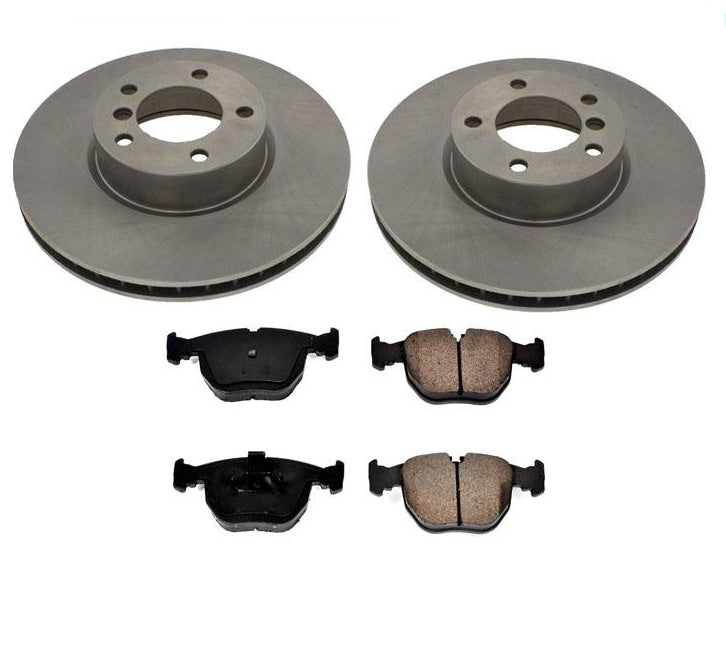 Front Brakes Disc Rotors Ceramic Brake Pads 3pc for BMW 530i 540i 01-03