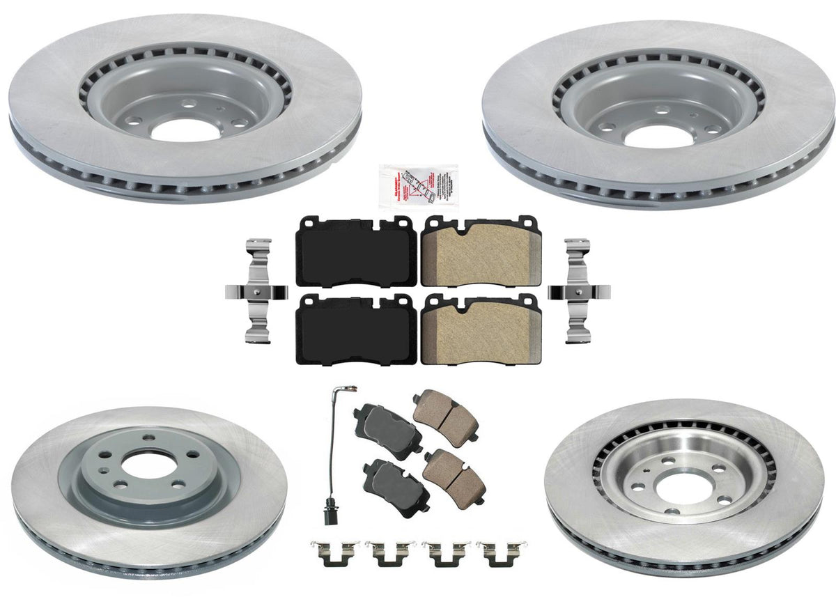 F&R Coated Disc Brake Rotors Pads For Porsche Macan 17-2020 2.0L 345MM Rotors