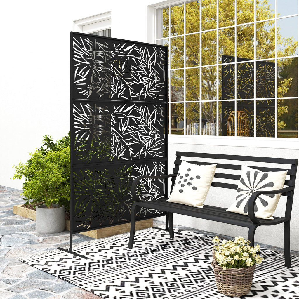 6.5FT Decorative Privacy Screen with Expansion Screws for Garden Pool Hot Tub, Bamboo Style