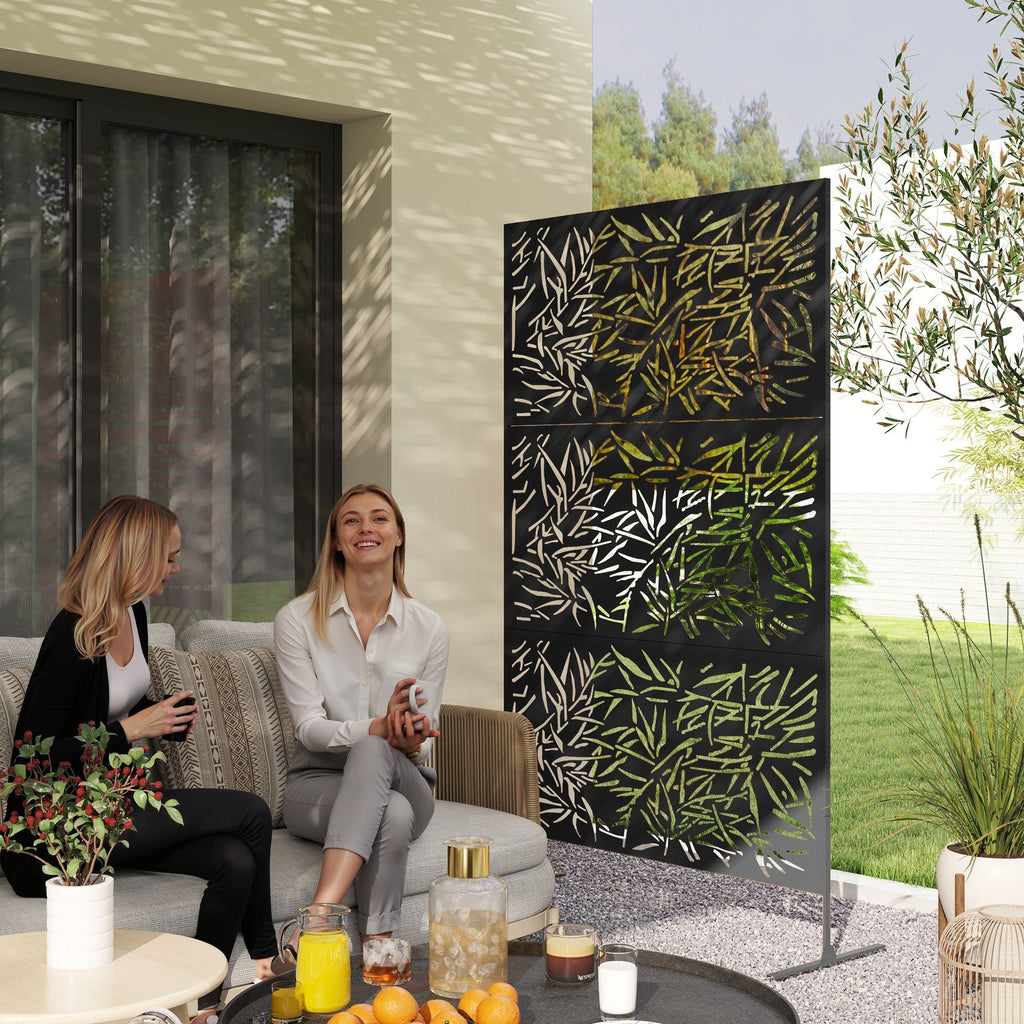 6.5FT Decorative Privacy Screen with Expansion Screws for Garden Pool Hot Tub, Bamboo Style