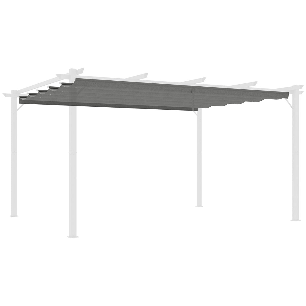 Retractable Pergola Shade Cover, Replacement Canopy Fabric for 4 x 3m Pergola, Light Grey