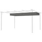 Retractable Pergola Shade Cover, Replacement Canopy Fabric for 4 x 3m Pergola, Light Grey
