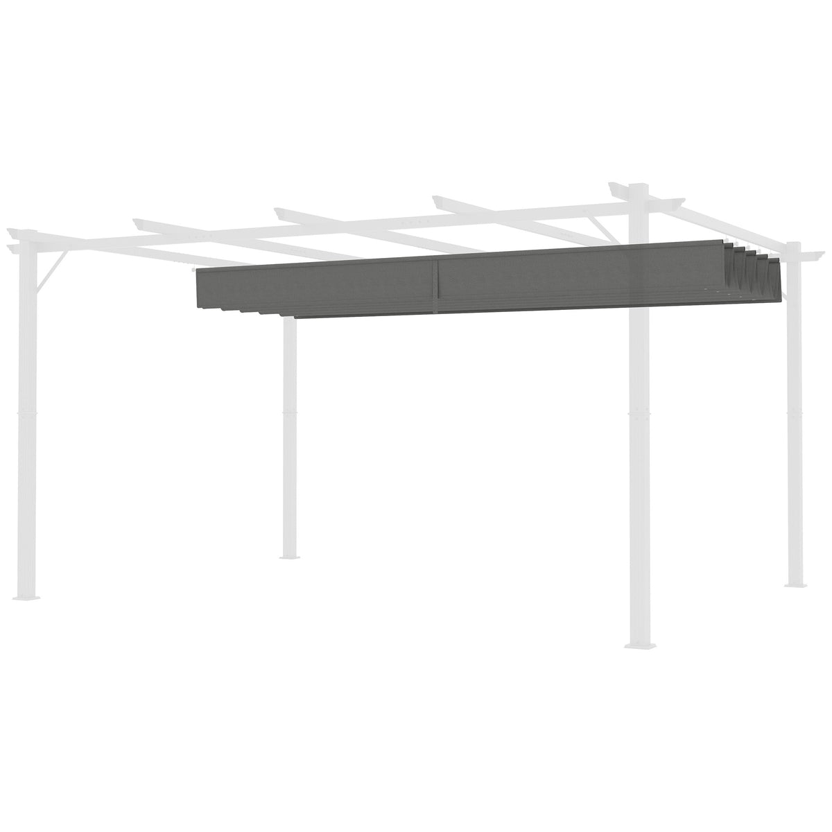 Retractable Pergola Shade Cover, Replacement Canopy Fabric for 4 x 3m Pergola, Light Grey
