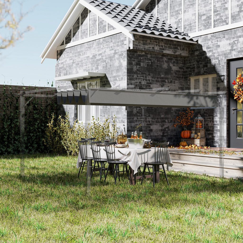 Retractable Pergola Shade Cover, Replacement Canopy Fabric for 4 x 3m Pergola, Light Grey