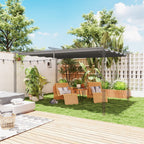 Retractable Pergola Shade Cover, Replacement Canopy Fabric for 4 x 3m Pergola, Light Grey
