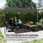 Retractable Pergola Shade Cover, Replacement Canopy Fabric for 4 x 3m Pergola, Light Grey