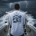 Dogfish Long Sleeve Hooded Micro Stormy Seas Logo