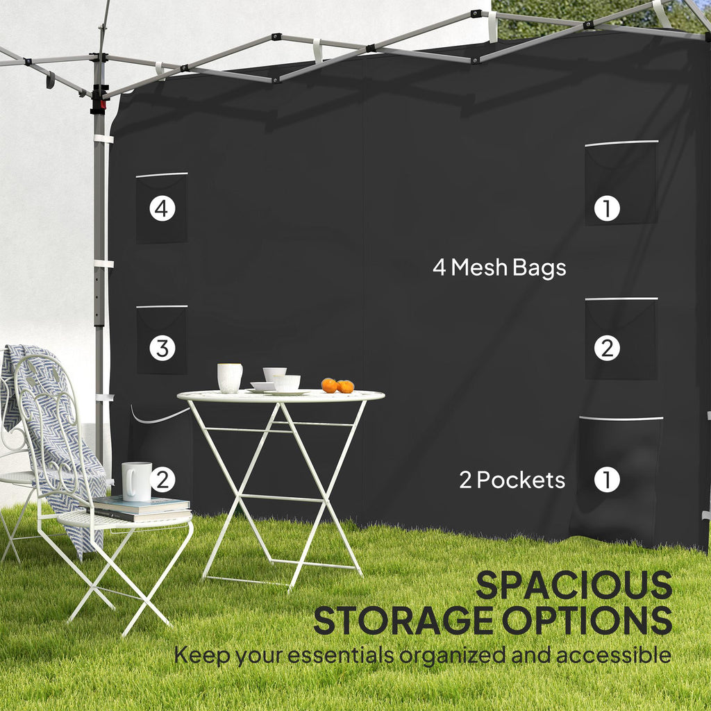 Canopy Sidewall Panel for 3 x 3m Straight Leg Pop Up Gazebos, 1 Pack Sidewall Only, Black