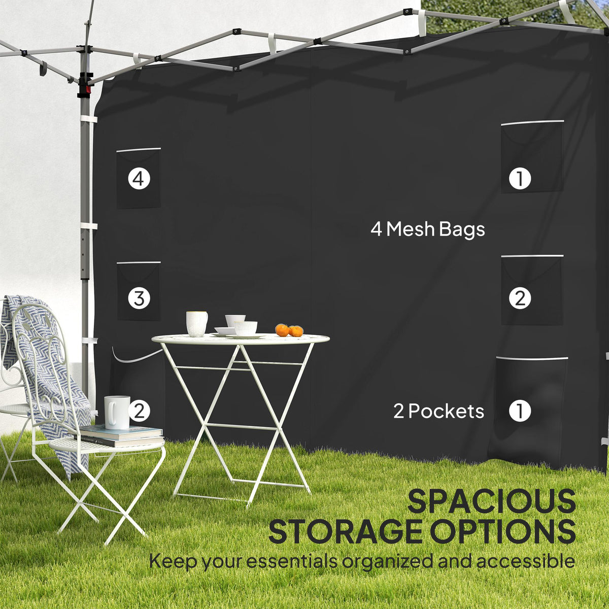 Canopy Sidewall Panel for 3 x 3m Straight Leg Pop Up Gazebos, 1 Pack Sidewall Only, Black