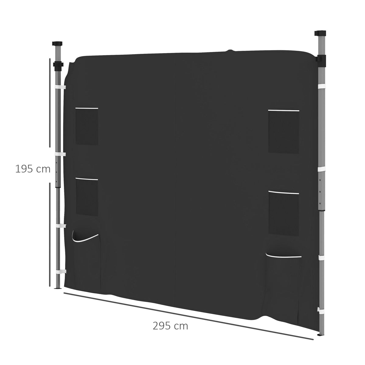 Canopy Sidewall Panel for 3 x 3m Straight Leg Pop Up Gazebos, 1 Pack Sidewall Only, Black