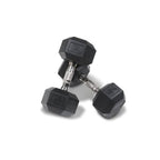 Muscle Motion 2.5kg - 25kg (10 pair) Rubber Hex Dumbbell Set with 3 Tier Rack