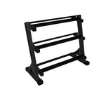 Muscle Motion 2.5kg - 25kg (10 pair) Rubber Hex Dumbbell Set with 3 Tier Rack