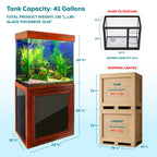 Aqua Dream 40 Gallon Tempered Glass Aquarium Redwood