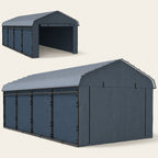 Onward 12' x 20' Heavy Duty Metal Carport with Galvanized Roof & Removable Sidewalls