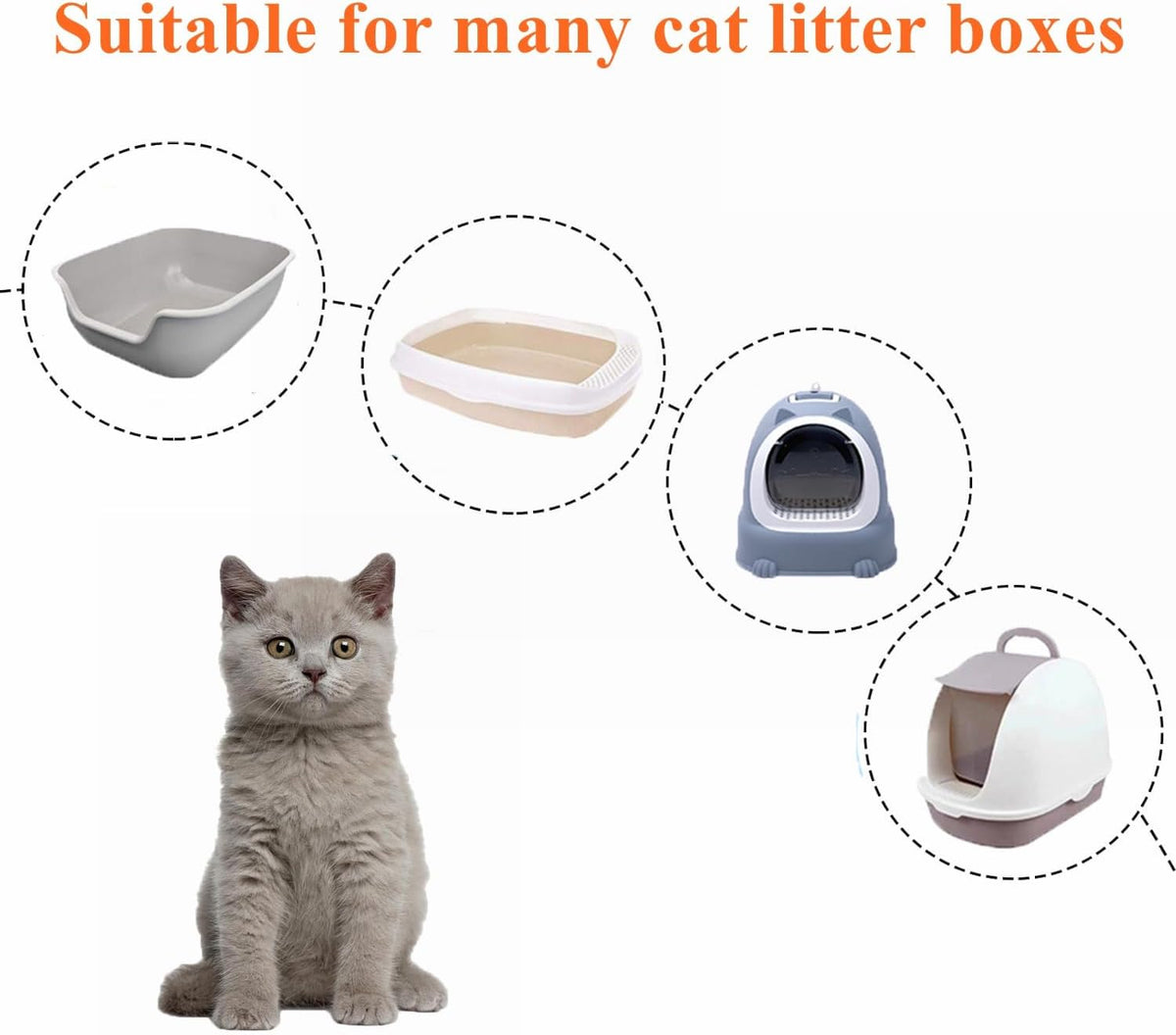 Lazy Bones Cat Tray Liners 6-Pack - Fits All Sizes