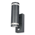 4lite Marinus GU10 Bi-Directional Outdoor Wall Light with PIR - Anthracite - Maplin