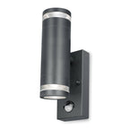 4lite Marinus GU10 Bi-Directional Outdoor Wall Light with PIR - Anthracite - Maplin