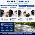 Aquacadabra Pisces UV Quartz Sleeve Replacement Glass Tube fit TMC Pond Clear