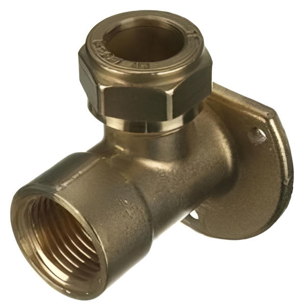 Primaflow Compression Wallplate Elbow 15mm x 1/2"