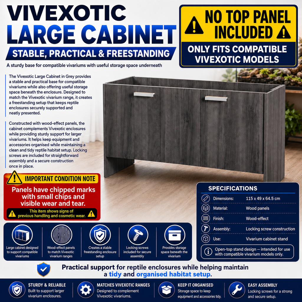 Vivexotic Large Grey 115x49x64.5cm Refurbished Cabinet with Marks