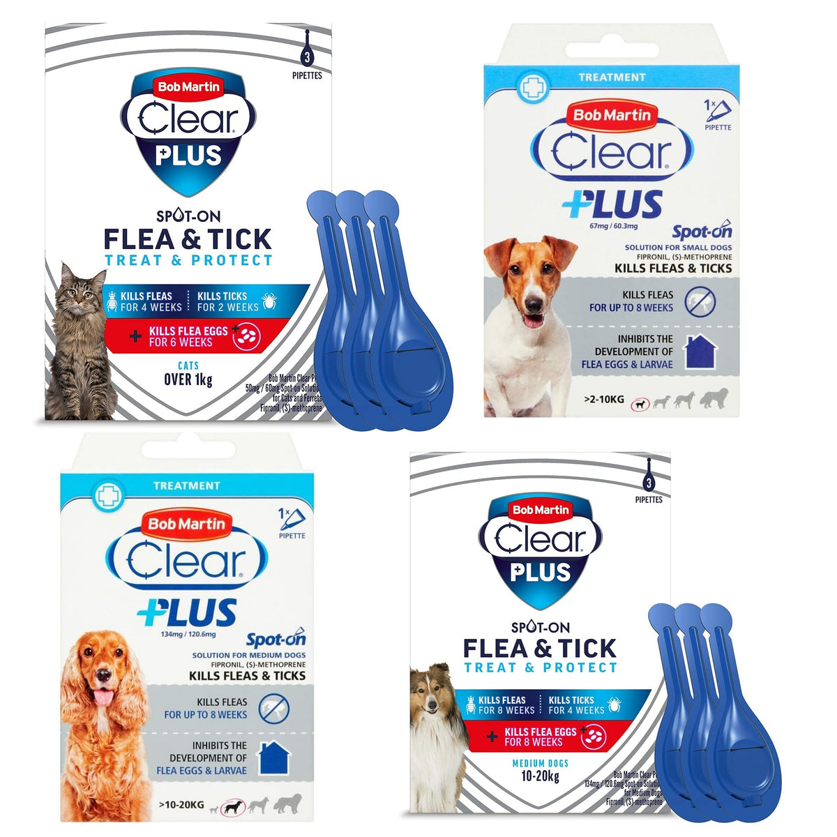 Dog Flea Spot On Bob Martin Clear Plus Kills Fleas Ticks Cat Dog Flea Treatment