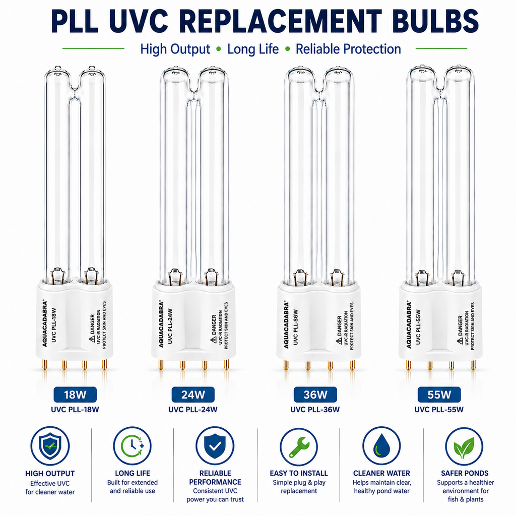 Aquacadabra Vanquish PLL UV Replacement Bulb 18W 24W 36W 55W 4 Pin Pond UV