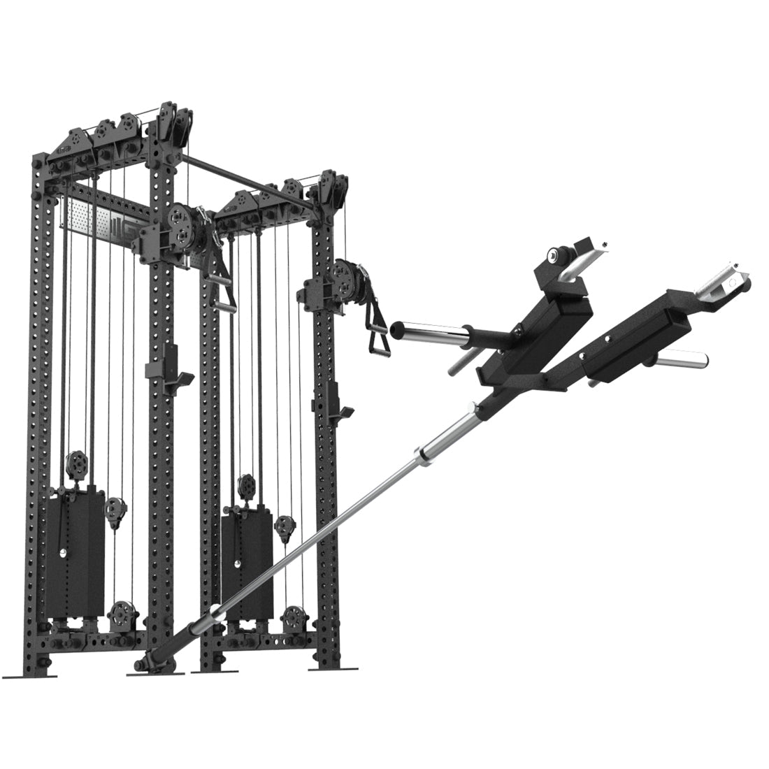 Landmine Linebacker Squat and Viking Press Attachment