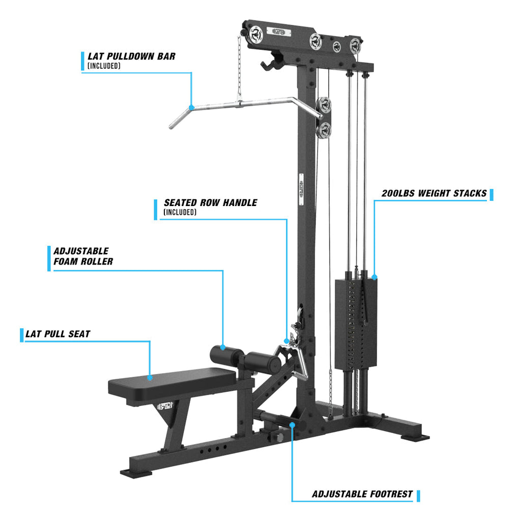Lat Pulldown Low Row Weight Stack Tower