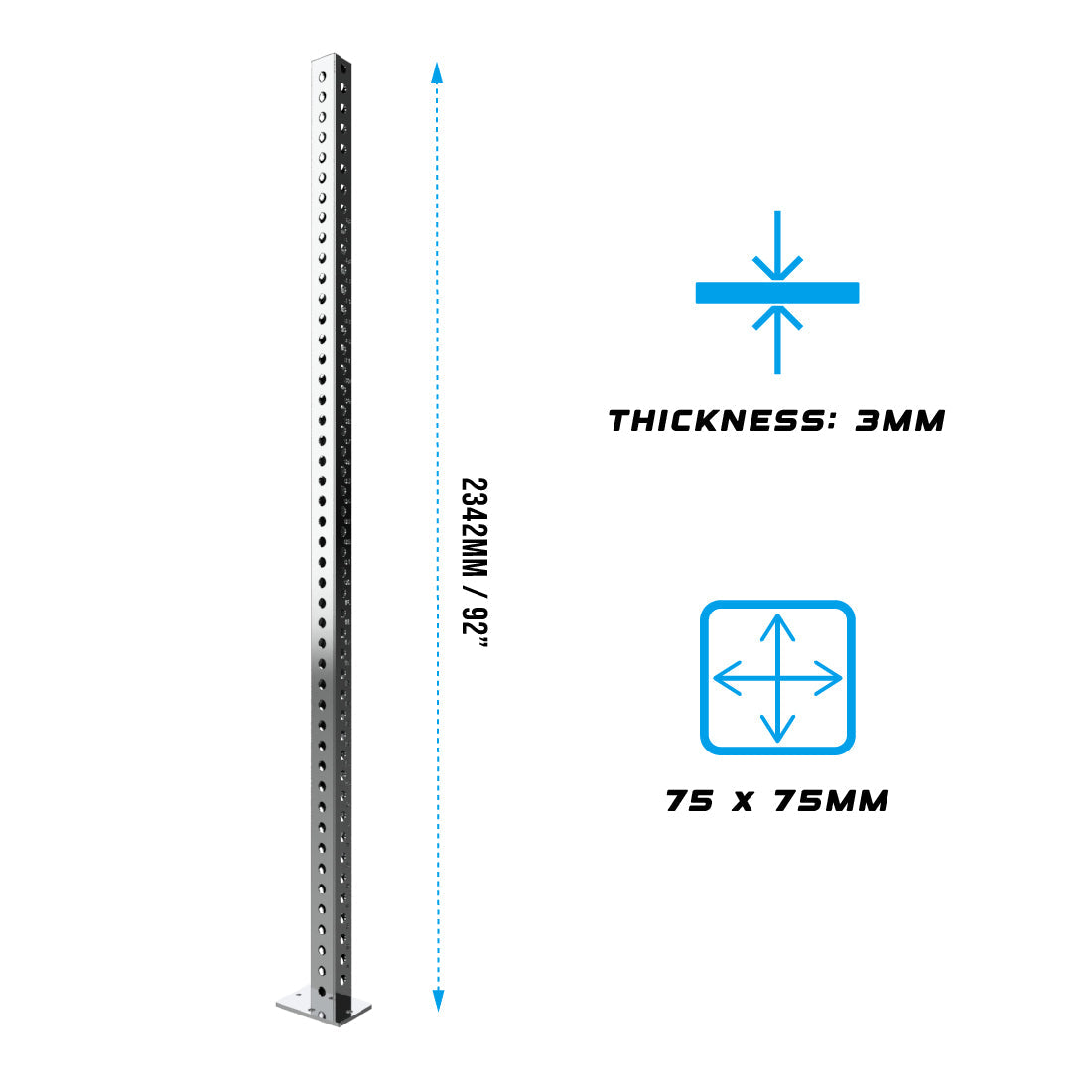 RX3 Chrome 92" Upright