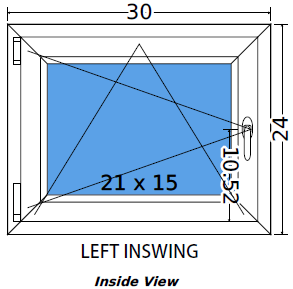 30"x24" Single Sash European uPVC Tilt and Turn Window